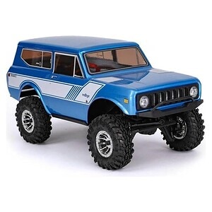 Detailed RC car with large tires, rugged design, perfect for off-road racing and crawling.