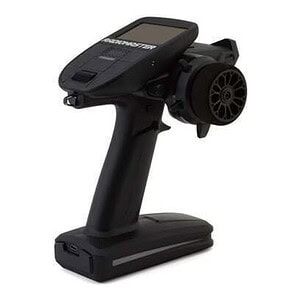 Remote control transmitter for RC cars, high-performance hobby RC controller, hobbyist RC car gear, durable RC car remote.