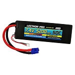 Lectron Pro 7.4V 5200mAh 50C Lipo Battery with EC3 Connector