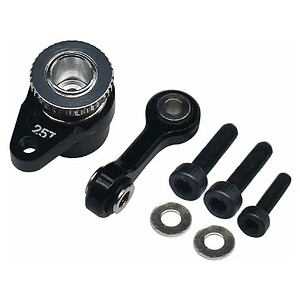 Detailed image of an RC car steering linkage with screws and washers, essential for remote control car upgrades and maintenance. Ideal for hobbyists seeking durability and precision.