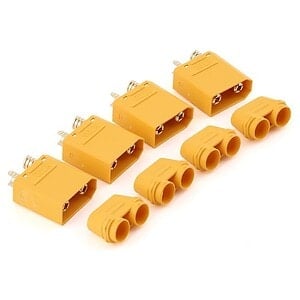 Maclan XT90 Connectors (4 Male) Yellow