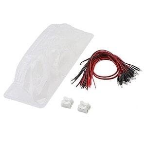 Assorted RC car electrical wiring kit for hobbyists and enthusiasts.