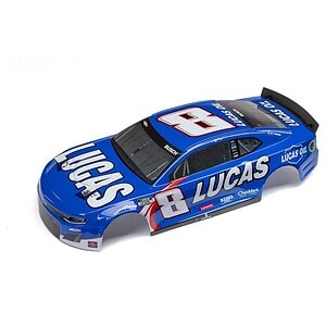 RC race car with Lucas Oil sponsorship and racing decals.