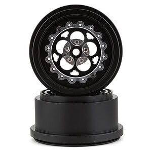 SSD RC 2.2x3.0 5 Hole Lightweight Drag Racing Beadlock Wheels - Black (2)