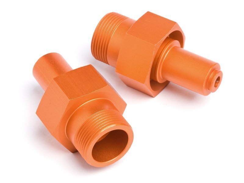 HPI 24mm Baja 5T Front Hub Hex 2-Pack HPI87493 - Orange