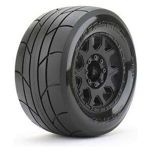 Jetko Tires 1/8 MT 3.8" Super Sonic Tires Mounted on Black Claw Rims Medium Soft Belted 17mm 1/2" Offset (2)
