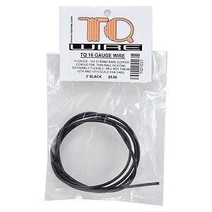 TQ Wire 16 Gauge Super Flexible Wire- Black 3'