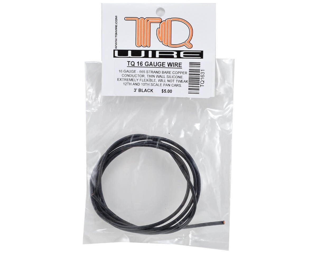 TQ Wire 16 Gauge Super Flexible Wire- Black 3'
