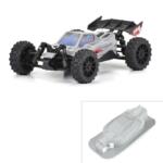 High-performance RC car with large tires and shock suspension for rugged terrain. Perfect for RC car racing and off-road adventures.