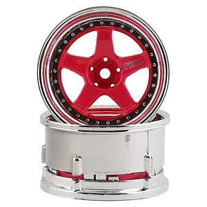 DS Racing Drift Element 5-Spoke Drift Wheels - Bronze & Chrome with Gold Rivets (2) DSC-DE-023