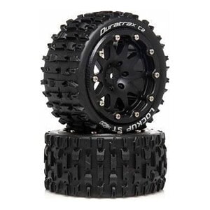 Duratrax Lockup ST Belted 2.8 Pre-Mounted Front/Rear - 0-Offset Black (2-Pack)