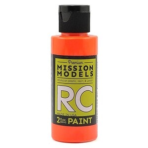 Mission Models Water-based RC Fluorescent Racing Orange Paint Airbrush Ready 2oz MMRC-045