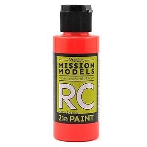 Mission Models Water-based RC Fluorescent Racing Red Paint Airbrush Ready 2oz MMRC-046