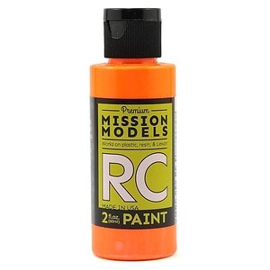 Mission Models Water-based RC Fluorescent Racing Bright Orange Paint Airbrush Ready 2oz MMRC-050