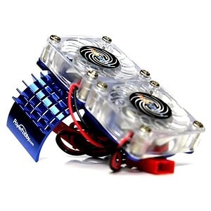 PowerHobby Aluminum Motor Heatsink & Twin Cooling Fan  for Slash 4WD Blue PHBFSBLUE