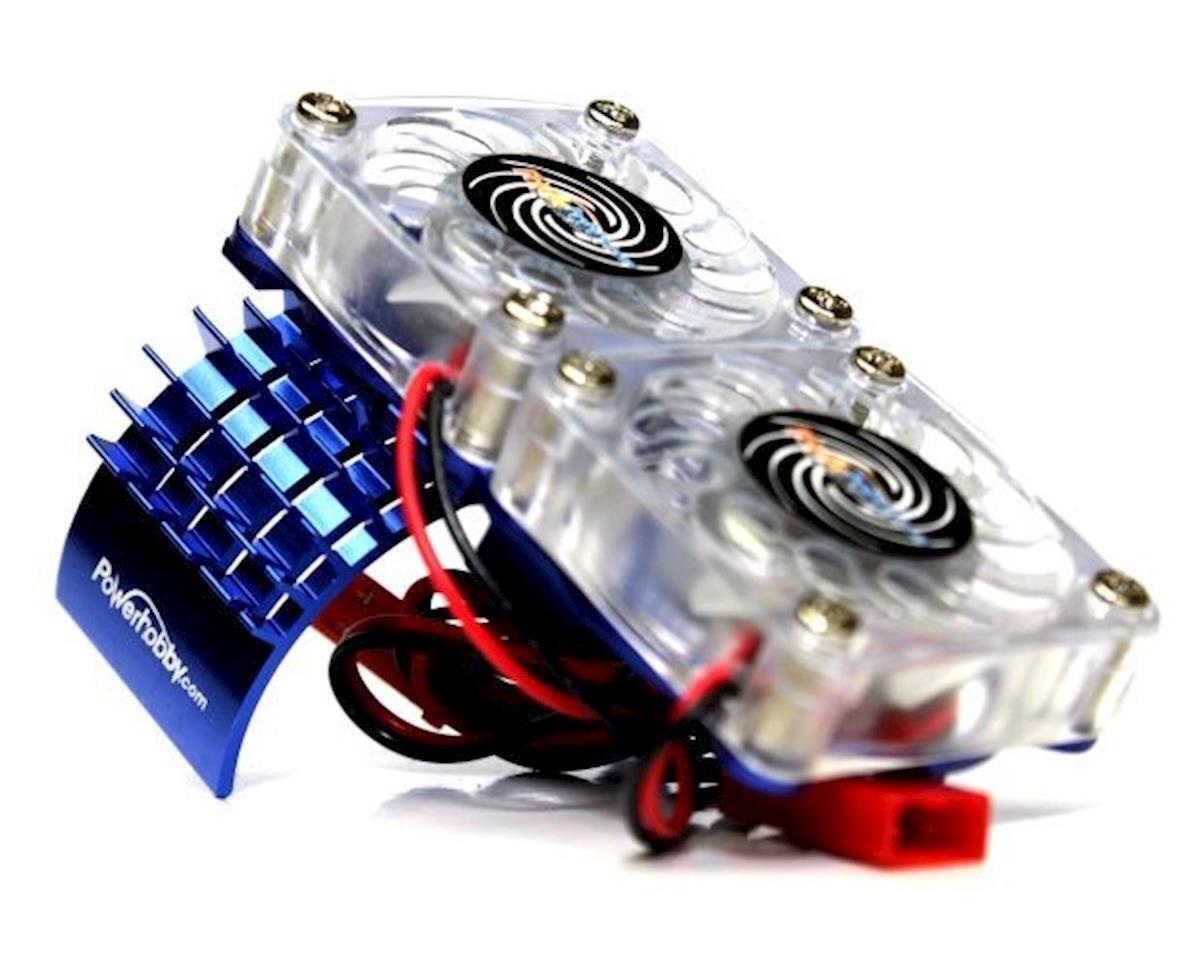 PowerHobby Aluminum Motor Heatsink & Twin Cooling Fan  for Slash 4WD Blue PHBFSBLUE