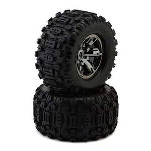 Traxxas X-Maxx/XRT Pre-Mounted Sledgehammer Belted Tires 2-Pack w17mm Hex - Chrome TRA7871X