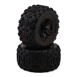 Traxxas Sledgehammer Belted 3.8" Pre-Mounted MT Tires w/17mm Splined Hex - Black TRA9573