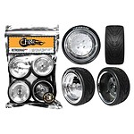 Firebrand RetroDrag RT On-Road Wheels with Fang Tires - Ice-Chrome (4 ct)