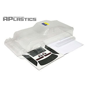 High-quality transparent RC car body shell with decals for RC racing and upgrades.