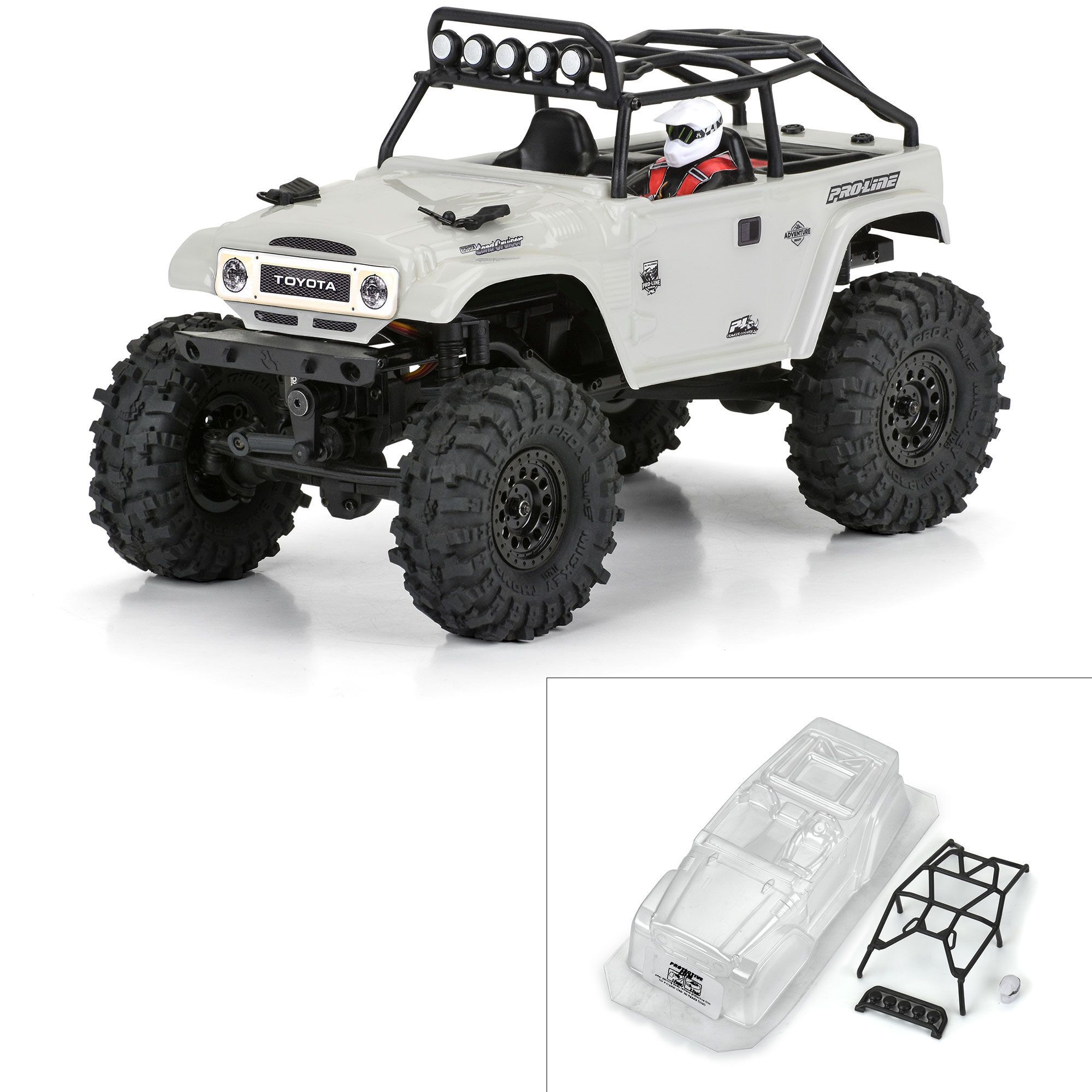 Pro-Line 1979 Toyota Land Cruiser FJ40  with Trail Cage for Axial SCX24 PRO366300 Body (Clear)