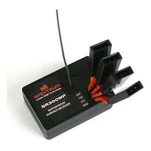 Waterproof RC Car Surface Receiver with multiple connectors for remote control cars.