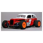 Detailed remote control race car with vibrant red and racing decals for RC car enthusiasts.
