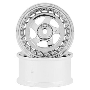 RC Art SSR Formula Aero 5-Spoke Drift Wheels - Matte Silver (2) RCA-ART-WW-0606MS