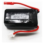 Rage R/C 3S 11.1V 400mAh LiPo with JST plug; P-51D BL