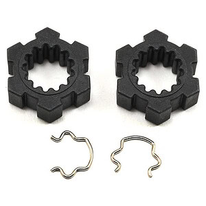 Traxxas 24 mm Splined Hex Wheel Hubs with Clips (2) TRA7756-BLK