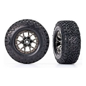 Traxxas Ford Raptor R Black Front Wheels with BFG Tires (2) TRA10186-BLKCR