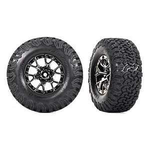 Traxxas Ford Raptor R Black Rear Wheels with BFG Tires (2) TRA10187-BLKCR