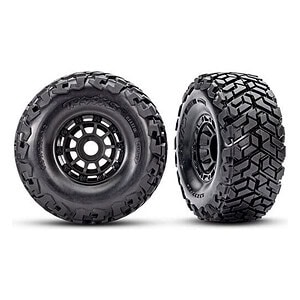 Traxxas Black Wheels w/ Maxx SC Belted Tires (2) TRA10272