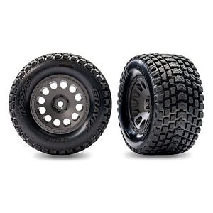 Traxxas Gray Rear Mini XRT Wheels w/ Gravix Tires (2) TRA10775-GRAY