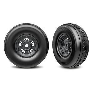 Traxxas 3.2in Funco Black Chrm Front Wheels & Arrow Tires (2) TRA10972-BLKC