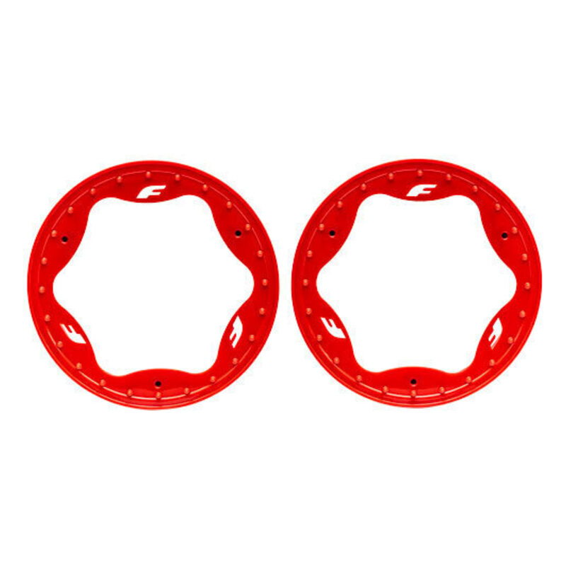 Traxxas 3.5in Red Funco Front Beadlock Rings (2) TRA10976-RED