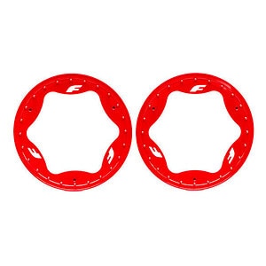 Traxxas 3.9in Red Funco Rear Beadlock Rings (2) TRA10977-RED