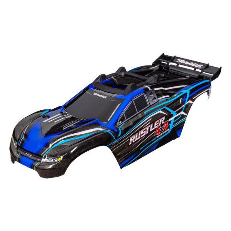 Traxxas Rustler 4X4 Blue Clipless Body TRA6740-BLUE - 6740-blue-jpg Traxxas Rustler 4X4 Blue Clipless Body TRA6740-BLUE