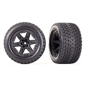 Traxxas RXT 2.8in Black Wheels & Gravix Tires (2) TRA6764