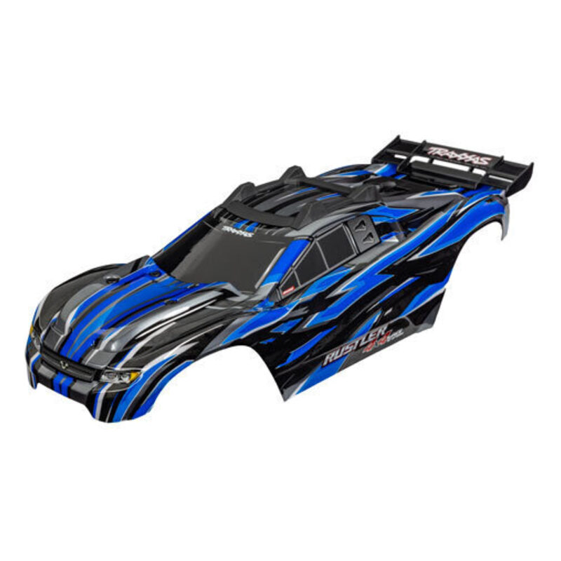 Traxxas Rustler 4X4 VXL Blue Clipless Body TRA6785-BLUE - 6785-blue-jpg Traxxas Rustler 4X4 VXL Blue Clipless Body TRA6785-BLUE