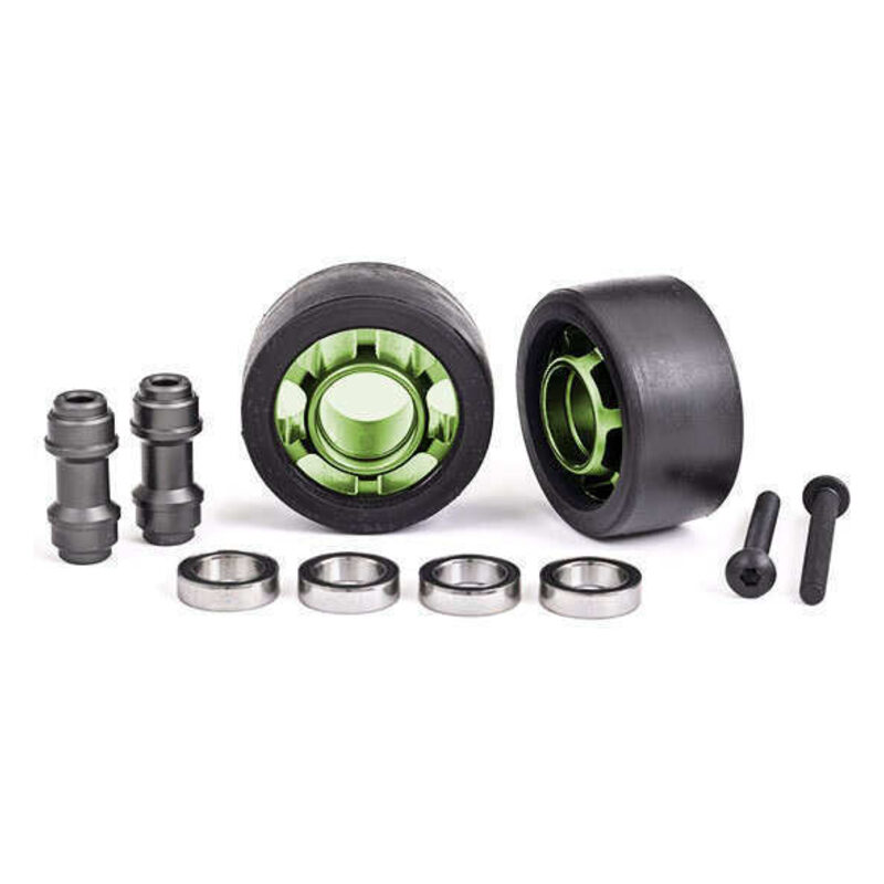 Traxxas Green Aluminum Wheelie Bar Wheels w/ Hardware (2) TRA7775G - 7775g-jpg Traxxas Green Aluminum Wheelie Bar Wheels w/ Hardware (2) TRA7775G