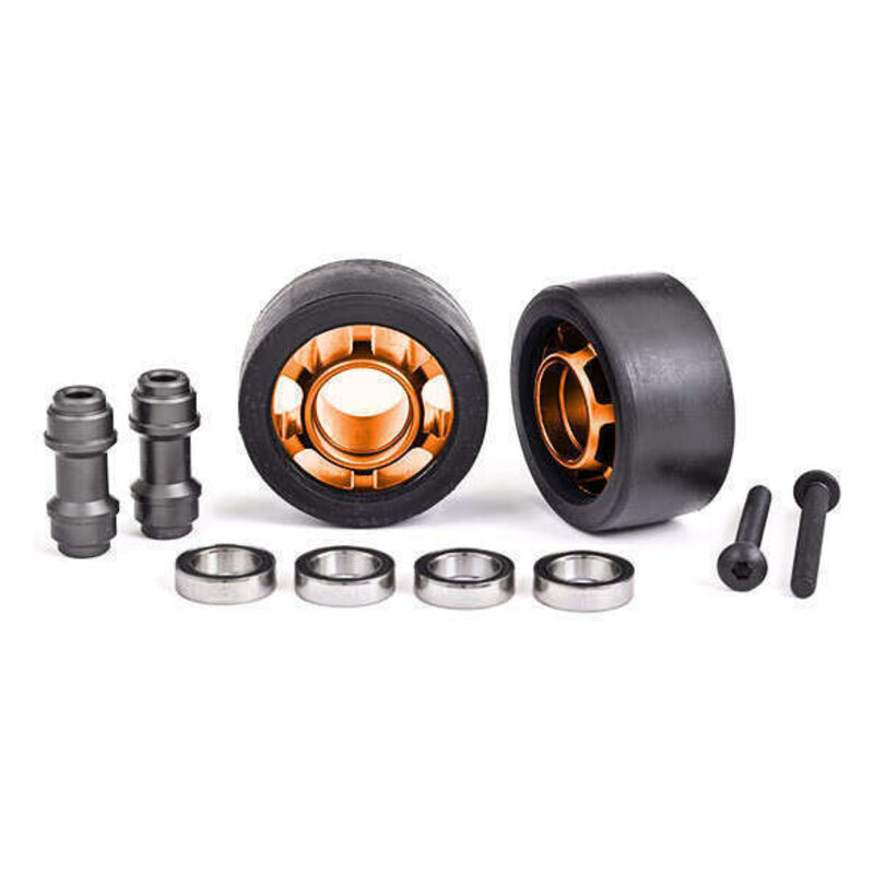 Traxxas Orange Aluminum Wheelie Bar Wheels w/ Hardware (2) TRA7775T - 7775t-jpg Traxxas Orange Aluminum Wheelie Bar Wheels w/ Hardware (2) TRA7775T