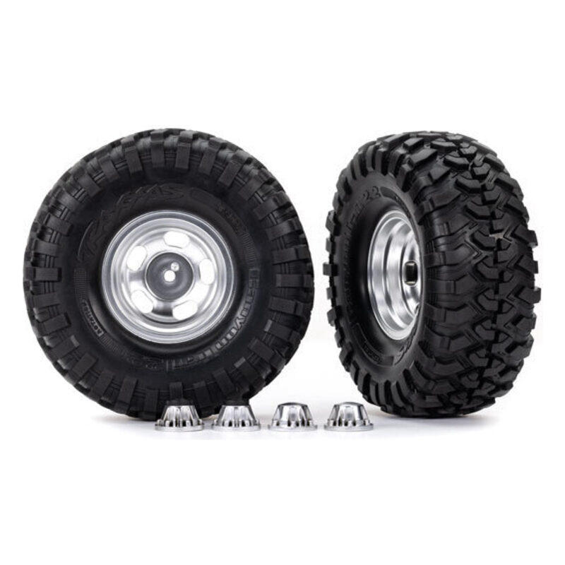 Traxxas 2.2in Slotted Satin Wheels & Canyon Trail Tires (2) TRA8159 - 8159-jpg Traxxas 2.2in Slotted Satin Wheels & Canyon Trail Tires (2) TRA8159