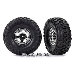 Traxxas 2.2in Slotted Chrome Wheels & Canyon Trail Tires (2) TRA8159X