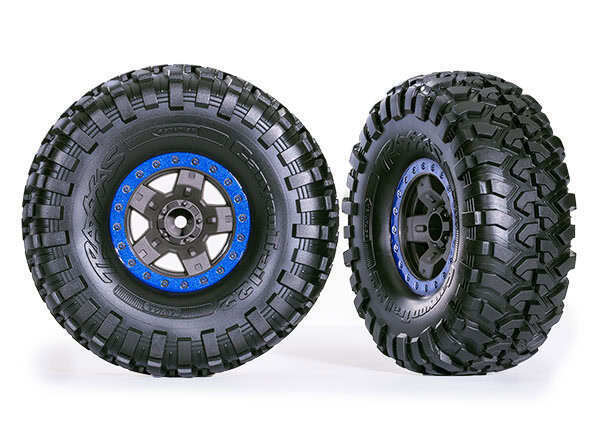 Traxxas 2.2in Blue TRX-4 Sport Wheels w/ Canyon Trail Tires (2) TRA8181-BLUE