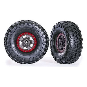 Traxxas 2.2in Red TRX-4 Sport Wheels w/ Canyon Trail Tires (2) TRA8181-RED