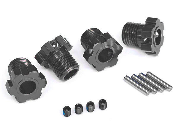 Traxxas 17 mm Gray Aluminum Splined Wheel Hubs (4) TRA8654-GRAY