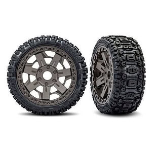 Traxxas 3.0in Gray Wheels w/ Belted Sledgehammer Tires (2) TRA9071-GRAY