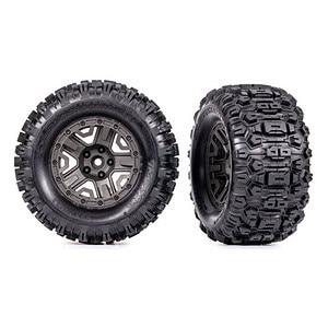 Traxxas 2.8in Gray Wheels & Sledgehammer Tires (2) TRA9072-GRAY