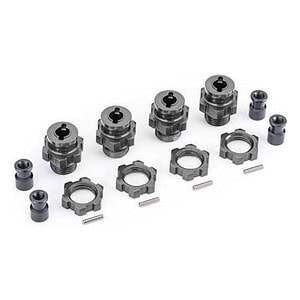 Traxxas 17 mm Gray Aluminum Splined Hubs w/ Nuts (4) TRA9086-GRAY